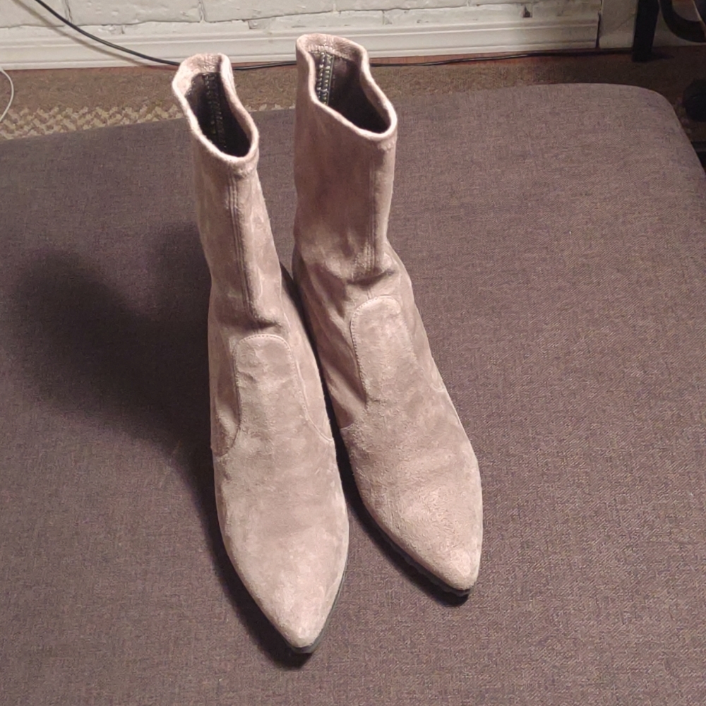 Stuart Weitzman, gray ankle boots